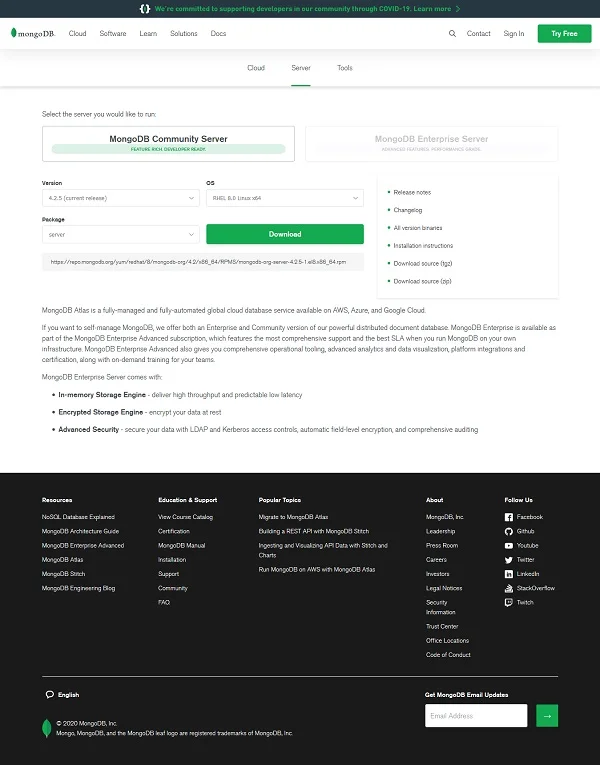 01-install-mongodb-on-centos-server-download MongoDB Community Server Downloads