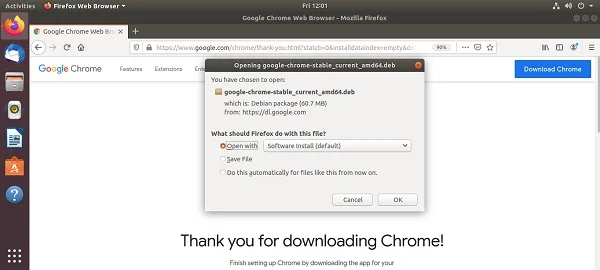 Downloading Google Chrome
