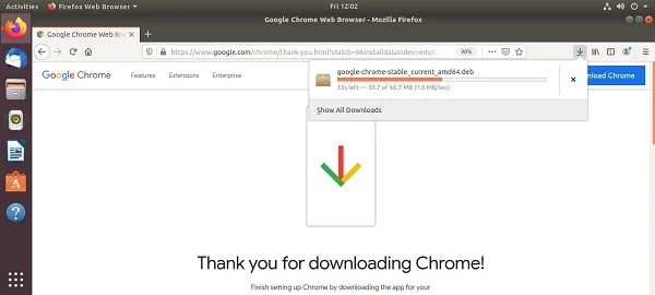 Thanks for Downloading Chrome