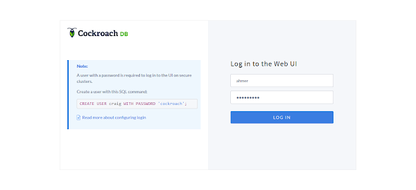 CockroachDB Login