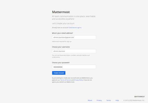 Mattermost Server - Create Cloud User