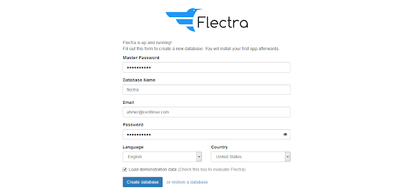 Flectra CRM - Create Database