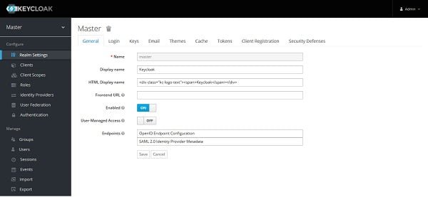 Keycloak Realm Settings