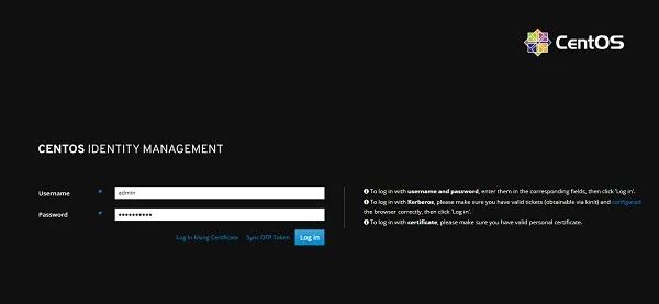 01-freeipa-web-ui-login FreeIPA Server Login
