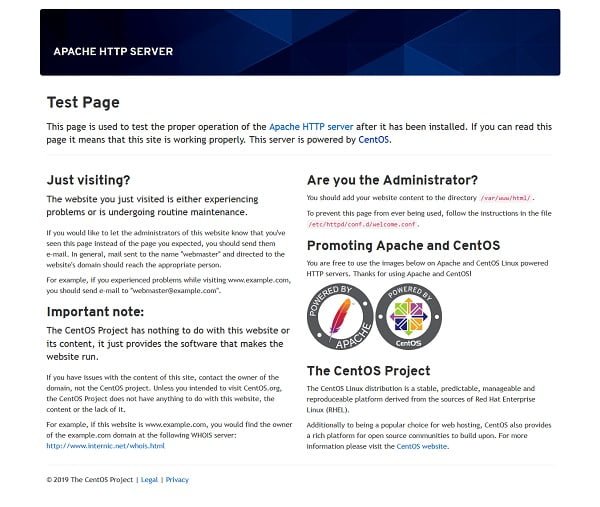 Apache Server Default Webpage