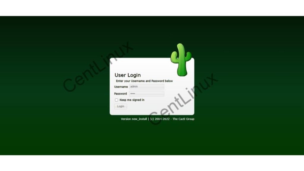 Cacti Monitoring Server Login