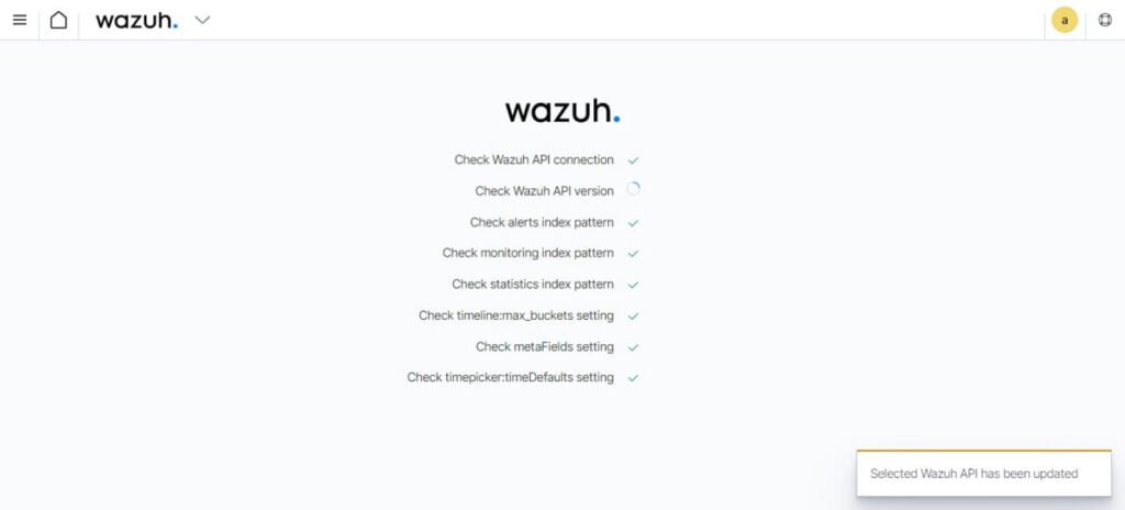 Wazuh Dashboard Loading