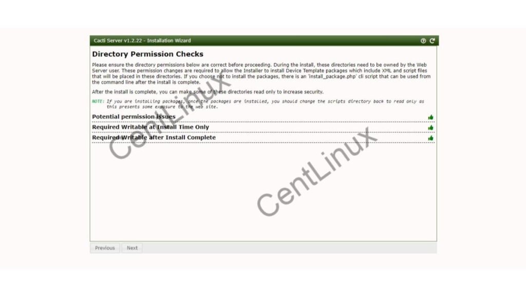 Cacti Directory Permission Check