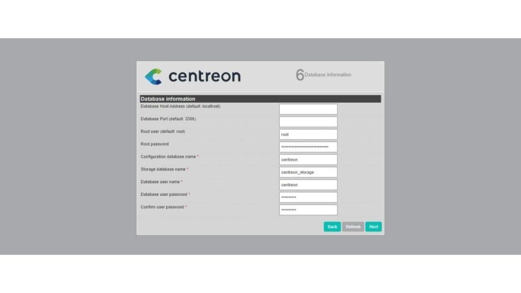 Centreon - Database Information