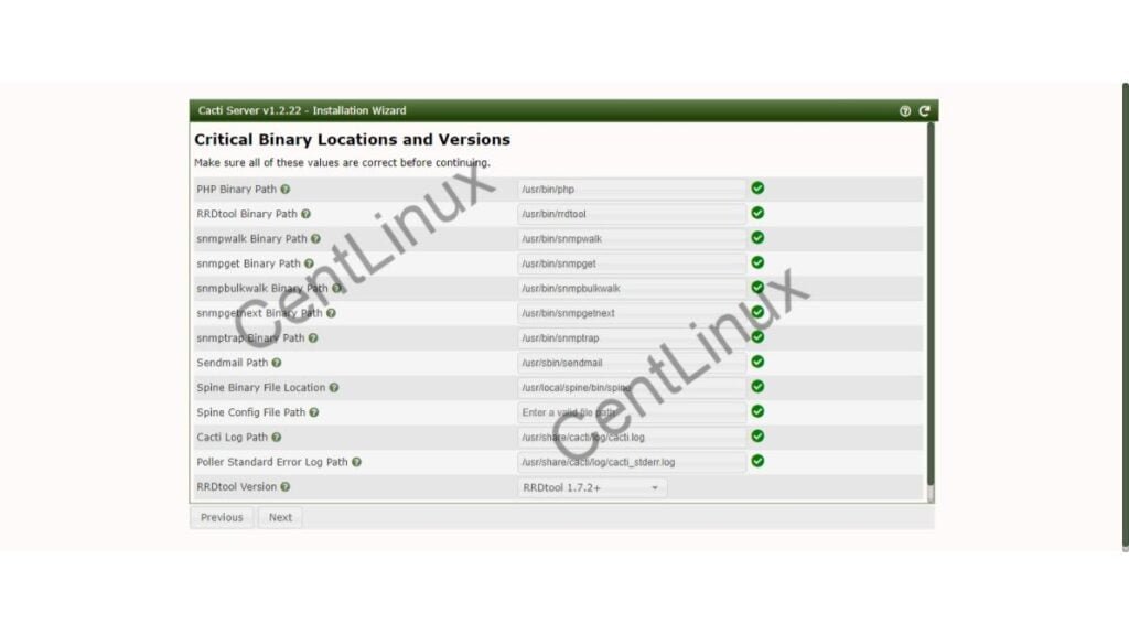 Cacti Critical Binary Location and Versions