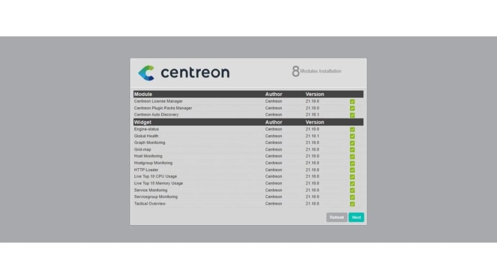 Centreon - Selected Modules Installation