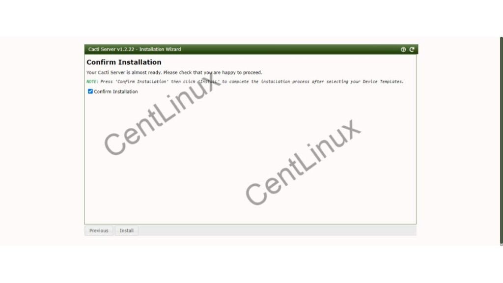 Cacti Confirm Installation