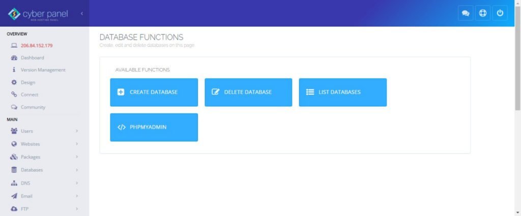 CyberPanel Database Functions