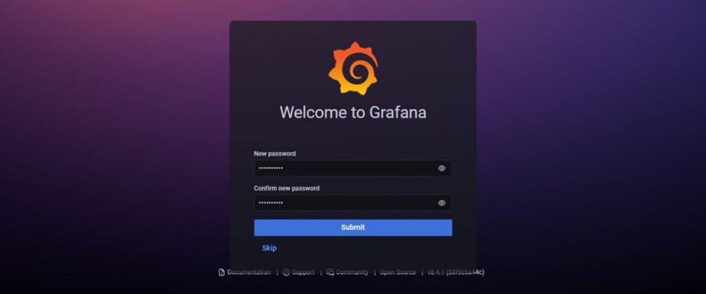 Grafana Dashboard - Set New Password