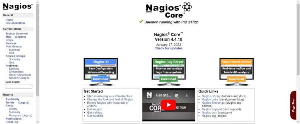 Install Nagios Core on Rocky Linux 9 2 Nagios Core Dashboard