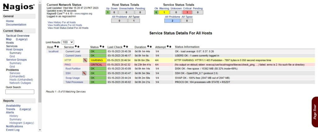 Nagios Core Services