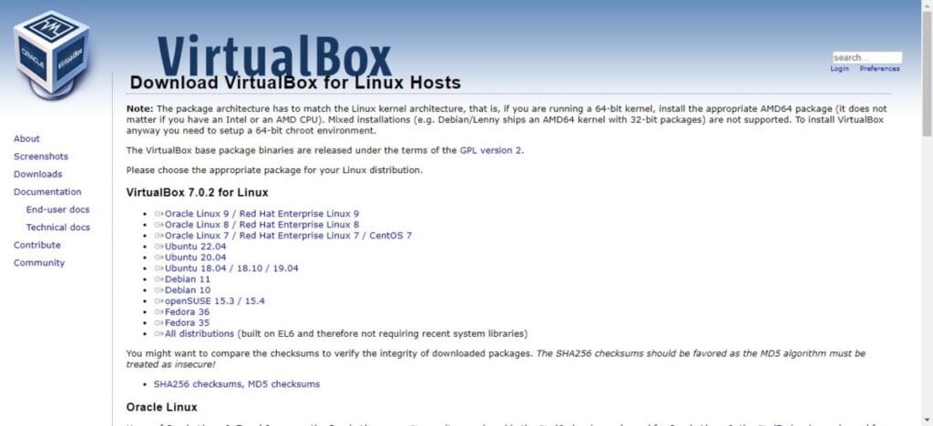 Oracle VirtualBox Downloads