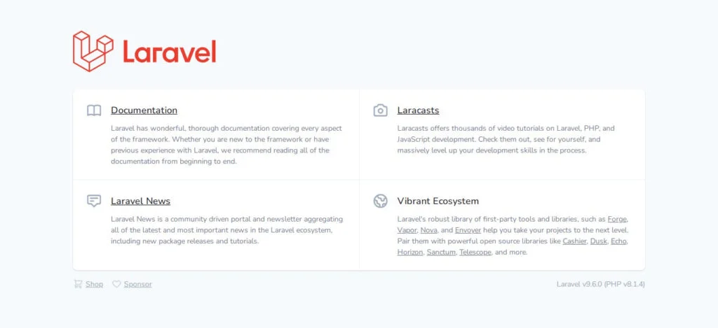 PHP Laravel Homepage