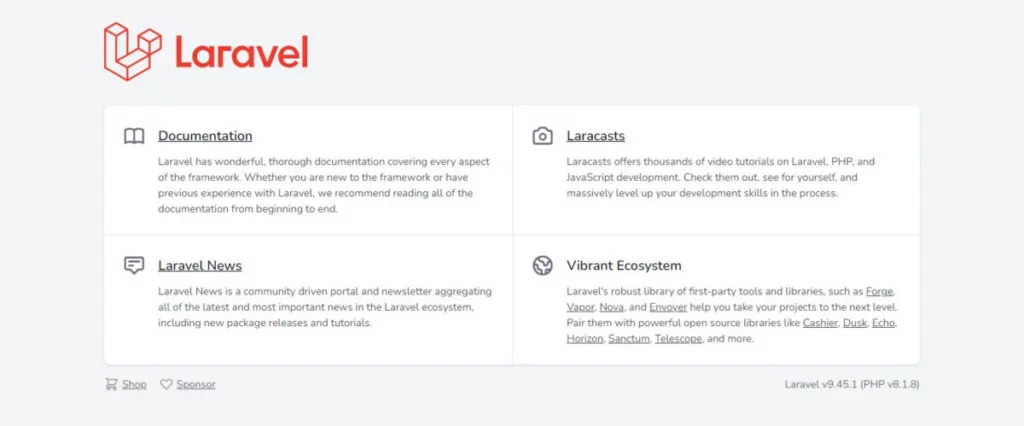 How to install Laravel on Rocky Linux 9 2 PHP Laravel Default Homepage