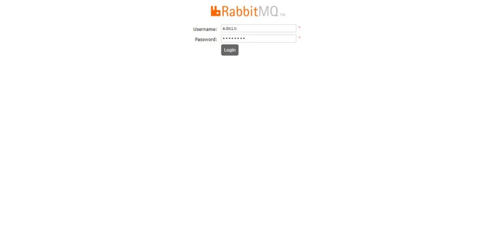 RabbitMQ Server Login