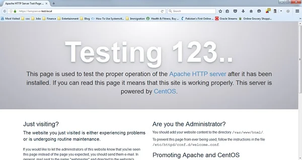 Apache Default Homepage Apache Website with SSL Certificate