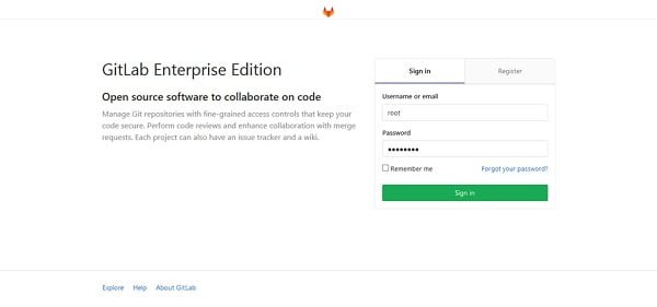 GitLab Server Login