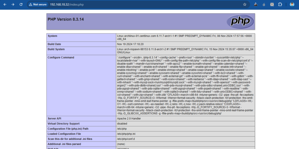 PHPInfo Output