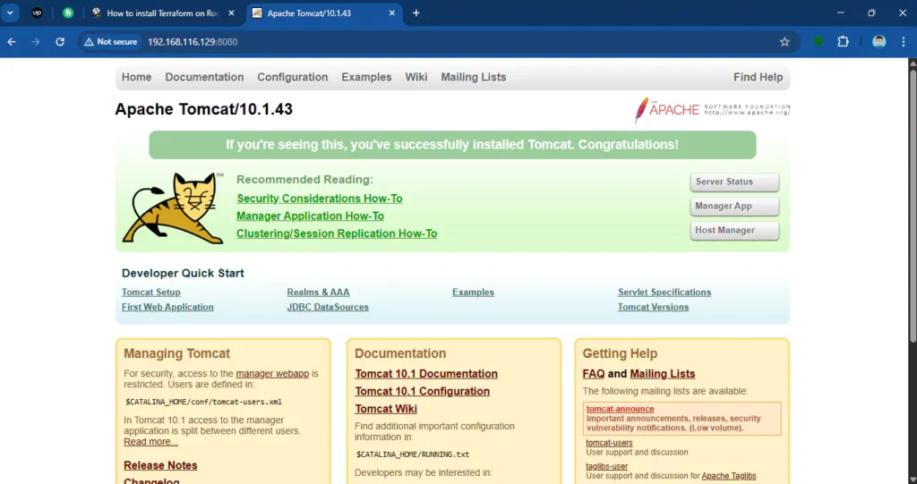 Apache Tomcat Default Page